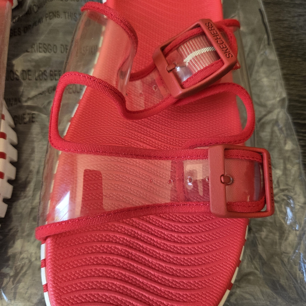 Skechers Vibrant Red Slide Sandals - Picture 4 of 7